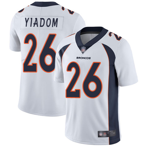 Men Denver Broncos #26 Isaac Yiadom White Vapor Untouchable Limited Player Football NFL Jersey